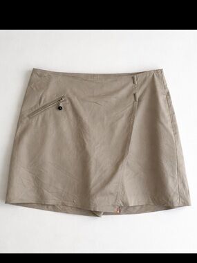 Jamie Sadock Golf Skort Woman 10 Beige Athletic Skirt Skort Zip Pocket Stretch